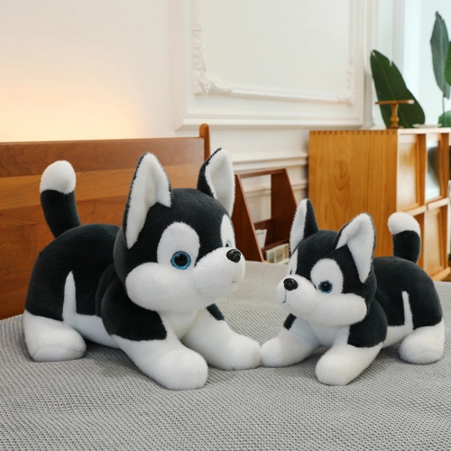 Plush Mascot Husky Dog Black and White 30cm