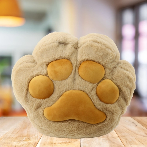 Plush Pillow with Hand Pocket and Blanket Warmer Beige 40cm