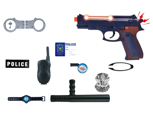 Police Set with sound and light effects STORM ACTION 10 Pieces