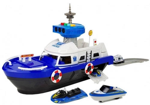 Police Transport Boat with cars, sounds and lights