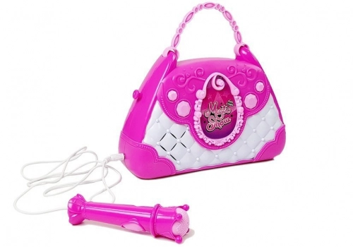 Portable Karaoke Player in a Purse Pink USB Microphone