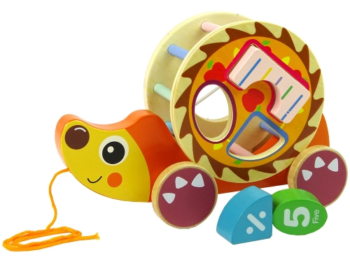 Pulling Hedgehog On Wheels Wooden Blocks Sorter