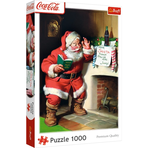 Puzzle – 1000 XMAS – Coca-Cola: Santa by the Fireplace – Trefl 10922