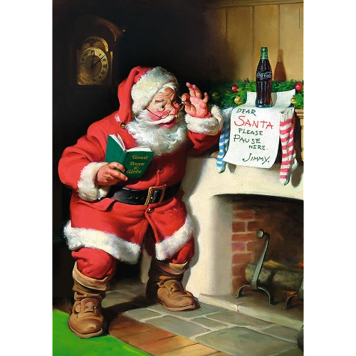 Puzzle – 1000 XMAS – Coca-Cola: Santa by the Fireplace – Trefl 10922