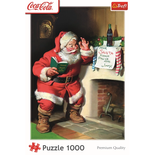 Puzzle – 1000 XMAS – Coca-Cola: Santa by the Fireplace – Trefl 10922