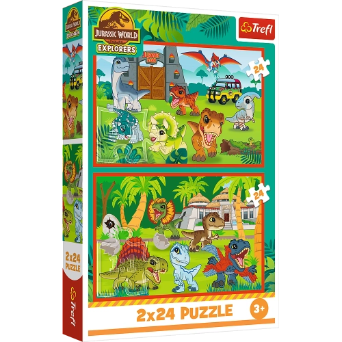 Puzzle - 2x24 - Small dinosaurs - Universal Jurassic World Trefl 34437