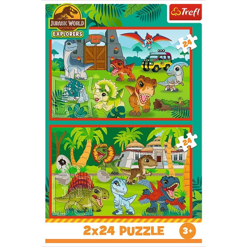 Puzzle - 2x24 - Small dinosaurs - Universal Jurassic World Trefl 34437