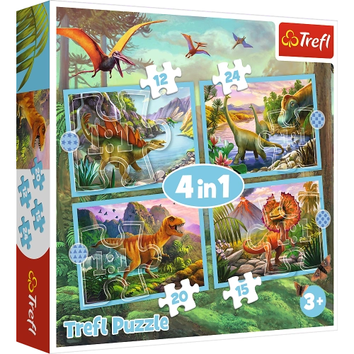 Puzzle – 4-in-1 – Extraordinary Dinosaurs – Trefl 34609
