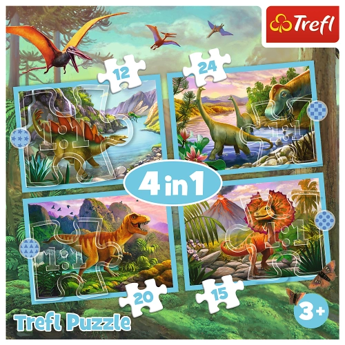 Puzzle – 4-in-1 – Extraordinary Dinosaurs – Trefl 34609