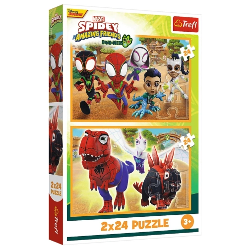 Puzzle 2x24 Spider and Dinosaurs Trefl 34432