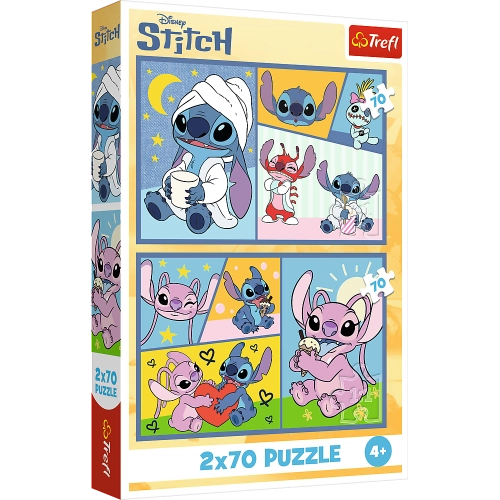 Puzzle 2x70 There's no boredom with Stitch Disney Lilo Stitch Trefl 34444