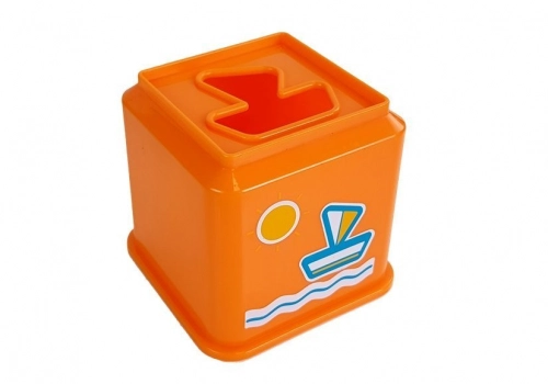 Pyramid of Cups Square with Pictures of Vehicles Sorter for a Baby