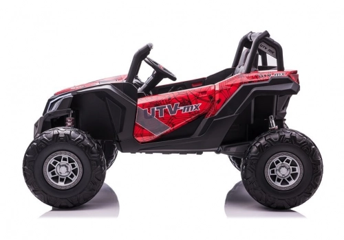 Divvietīgs bērnu elektromobilis Bagijs UTV-MX Red Spider Painted