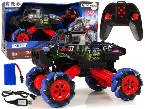 Radiovadāmā mašīna ar pulti  360 Degree Terrain Drift Car Red