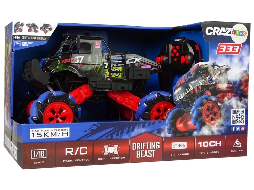 Radiovadāmā mašīna ar pulti  360 Degree Terrain Drift Car Red