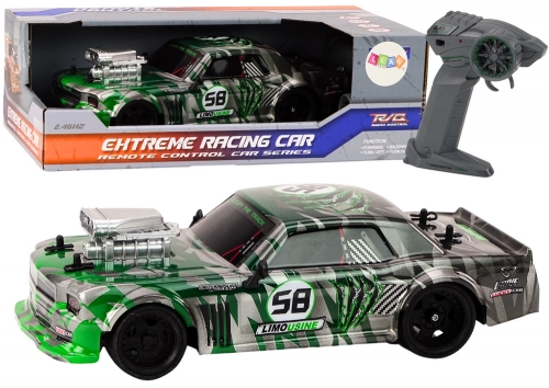 Radiovadāmā mašīna ar pulti Drift Rubber Wheels Green