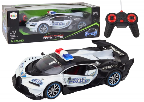 Radiovadāmā mašīna ar pulti Police Car White