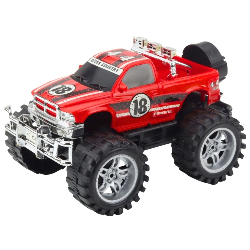 Rear-wheel drive off-road vehicle with large wheels, red 27cm