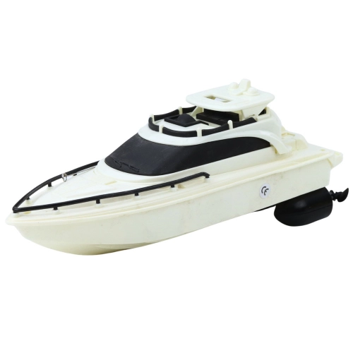 Remote Controlled RC Motor Boat Battery Powered Black and White