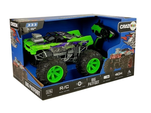 Remote Controlled Terrain Car 1:14 2.4G RC Green Big Wheels