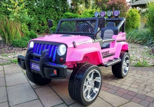 Divvietīgs bērnu elektromobilis S2388 Jeep Pink
