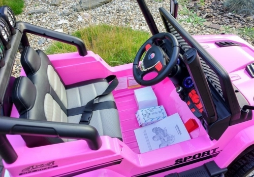 Divvietīgs bērnu elektromobilis S2388 Jeep Pink