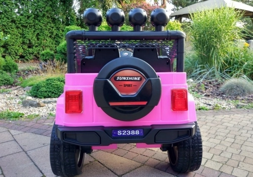 Divvietīgs bērnu elektromobilis S2388 Jeep Pink