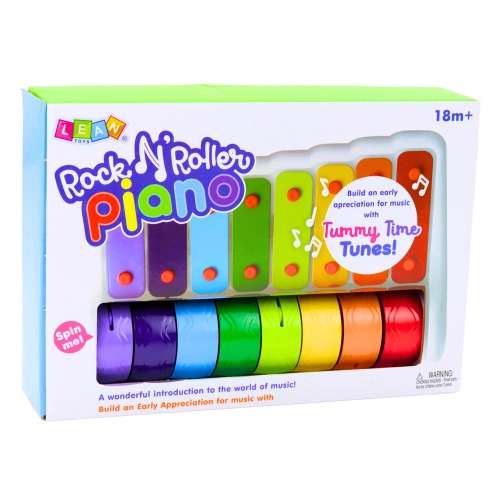 Rock N' Roller Piano Instrument For Toddlers Cymbals Rotating Wheels Colorful