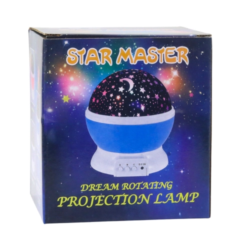 Rotating 360° LED Star Projector Night Light Blue