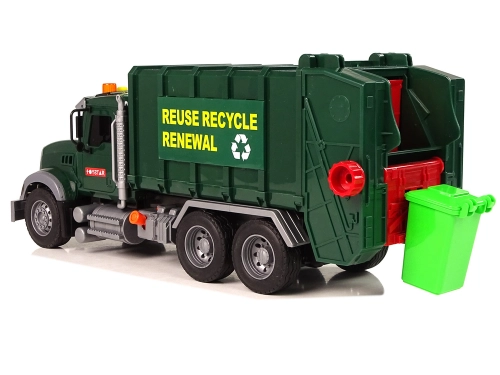 Rubbish Truck Bins Dark Green Sounds Lights