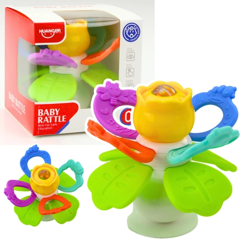 Sensory Toy Flower Rotating With Teethers and Suction Cup