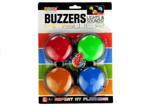 Set Buzzers 4 Lights Light Sound 4 Colours