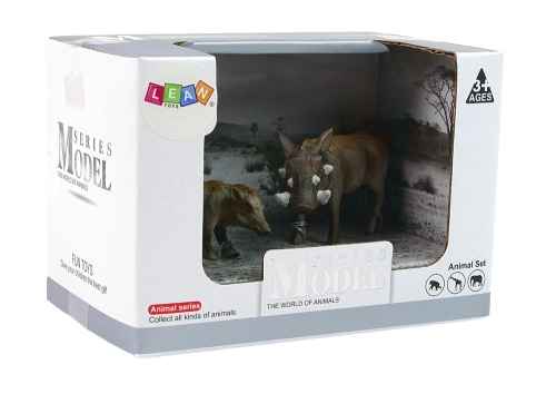 Set of 2 Figures African warthog with young Animals of the World Series