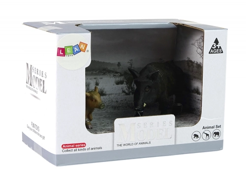 Set of 2 figurines Wild boar with young Forest Animals series