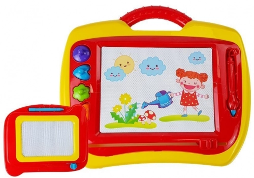 Set of 2 Magnetic Table with Stamps Blue and Yellow
