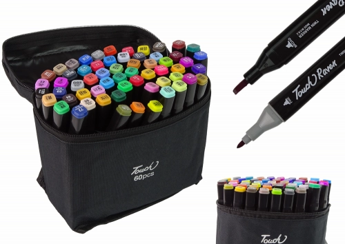 Set of 60 Double-sided Alcohol Markers Pro Touch + Bag