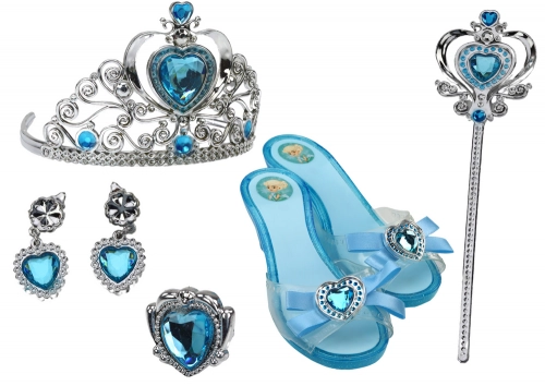Set of Accessories for a Little Princess Crown Slippers Blue