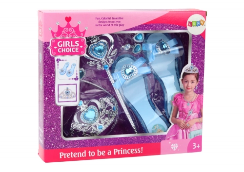 Set of Accessories for a Little Princess Crown Slippers Blue