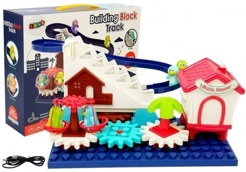 Set of blocks with a Slide Penguins Gears on Batteries