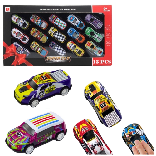 Set of Car Springs Cars With Drive Colorful 15 Pieces