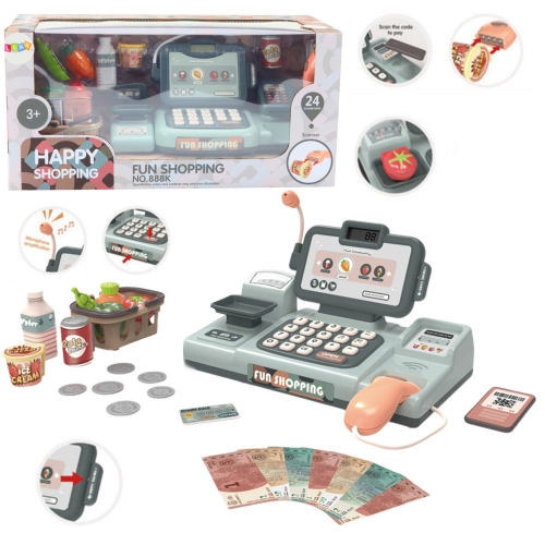 Set of Cash Register Groceries Scanner Basket 24 El