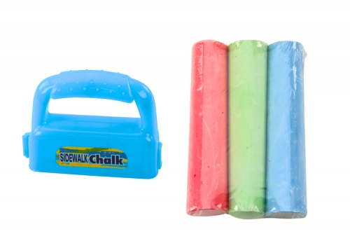 Set of Chalks with Handle Thick Sidewalk Chalk Blue 3 Pcs