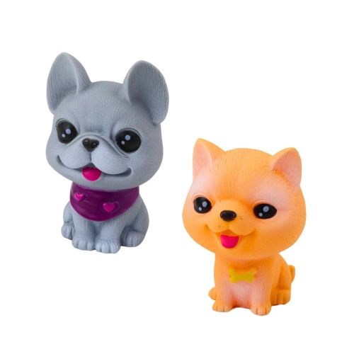 Set of Figures Rubber Dogs Squeaker Kennel Transporter 6pcs