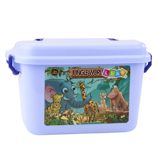 Set of Figurines Home Wild Animals Plants Chest 58 pcs