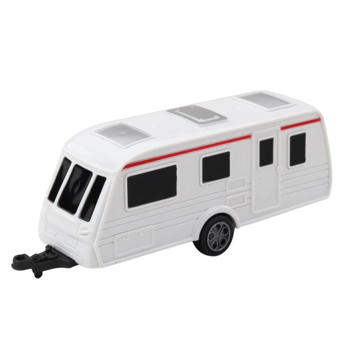 Set of Metal Car with Camper Trailer Orange