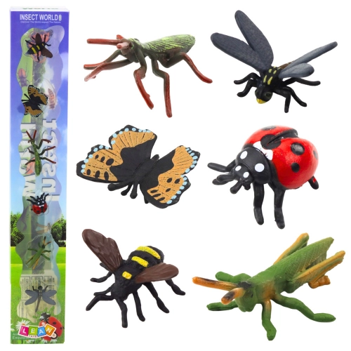 Set of Mini Figures Insects Wasp Mantis Ladybug 4-6cm 6pcs
