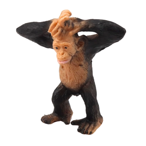 Set of Mini Figures Wild Animals Chimpanzee Giraffe 6-9cm 4pcs