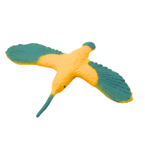 Set of Mini Figurines Exotic Birds Hibiscus Yellow 4-11cm 6pcs