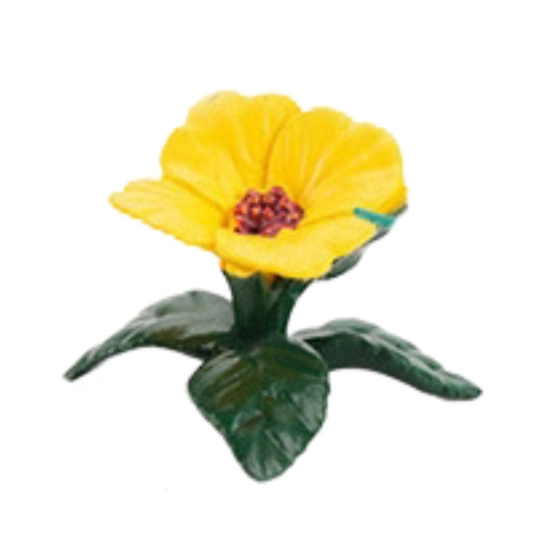 Set of Mini Figurines Exotic Birds Hibiscus Yellow 4-11cm 6pcs