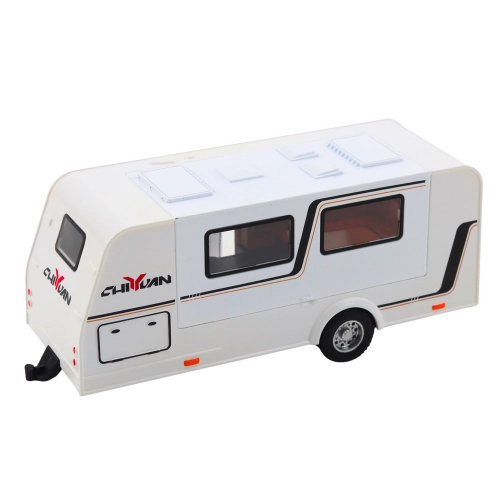 Set of Off-road Vehicles with Camper, Metal, Drive, Lights, Sounds, Yellow, 1:32